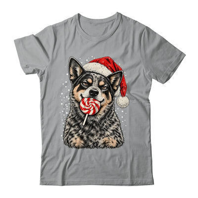 Blue Heeler Dog Christmas Santa Hat Candy Cane Funny Xmas Shirt & Sweatshirt | siriusteestore