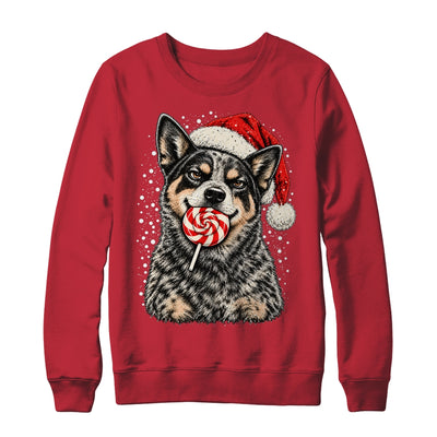 Blue Heeler Dog Christmas Santa Hat Candy Cane Funny Xmas Shirt & Sweatshirt | siriusteestore