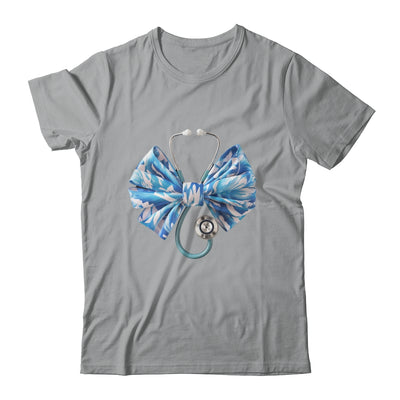 Blue Nurse Coquette Bow Stethoscope Nursing Medical Doctor Shirt & Tank Top | siriusteestore