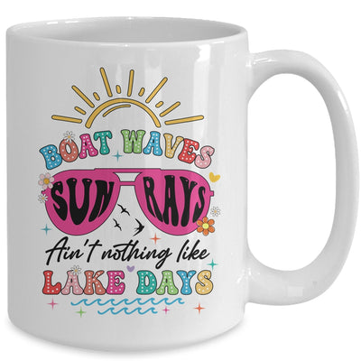 Boat Wave Sun Rays Ain't Nothing Like Lake Days Summer Mug | siriusteestore