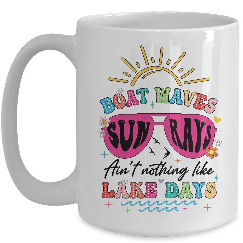 Boat Wave Sun Rays Ain't Nothing Like Lake Days Summer Mug | siriusteestore