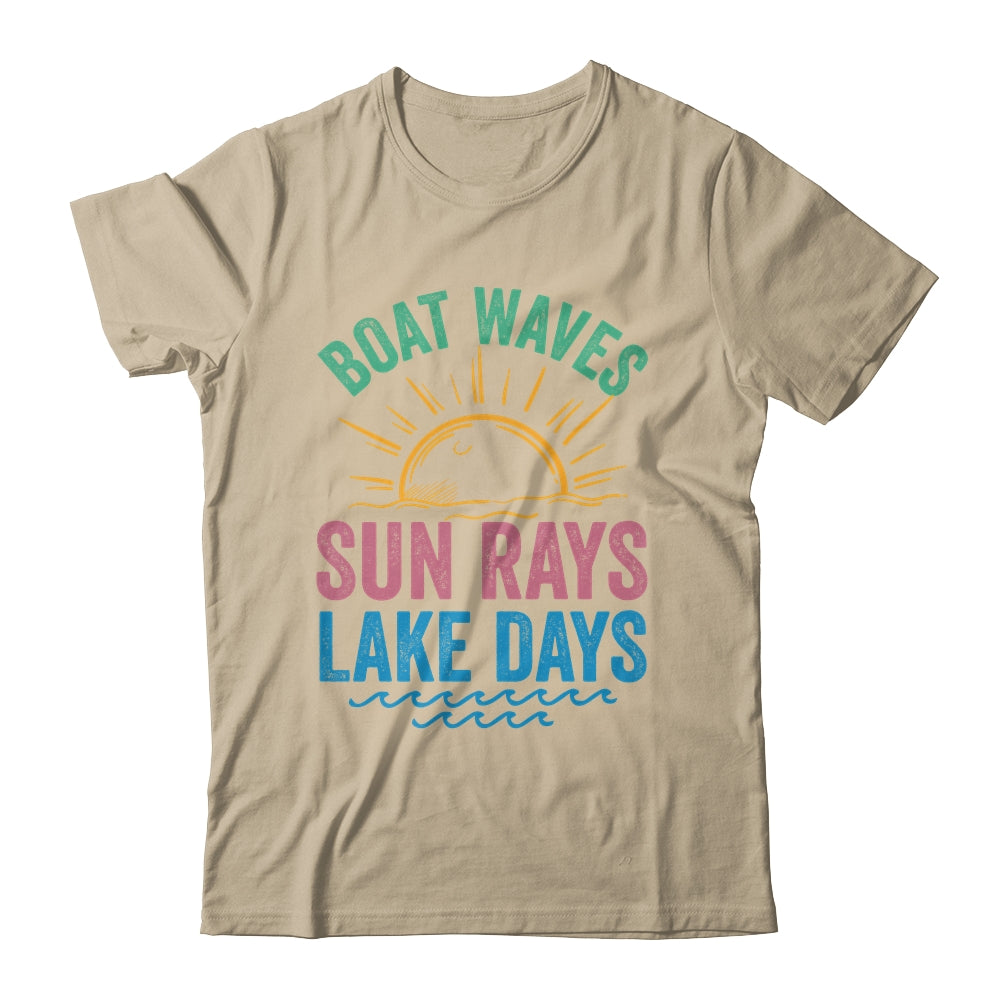 Boat Waves Sun Rays Lake Days Cute Retro 70s Summer Vacation Shirt & Tank Top | siriusteestore
