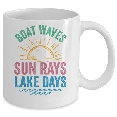 Boat Waves Sun Rays Lake Days Cute Retro 70s Summer Vacation Mug | siriusteestore