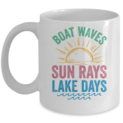 Boat Waves Sun Rays Lake Days Cute Retro 70s Summer Vacation Mug | siriusteestore