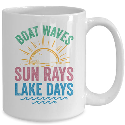 Boat Waves Sun Rays Lake Days Cute Retro 70s Summer Vacation Mug | siriusteestore
