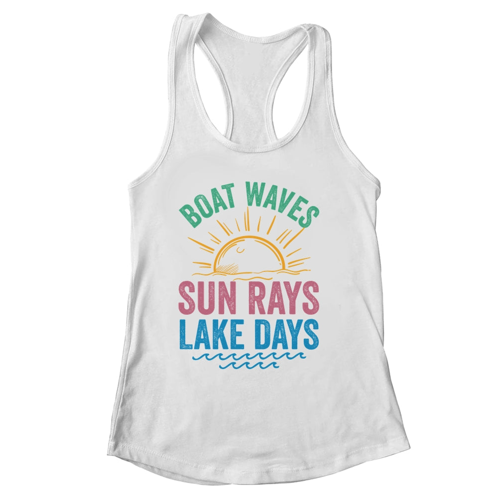 Boat Waves Sun Rays Lake Days Cute Retro 70s Summer Vacation Shirt & Tank Top | siriusteestore