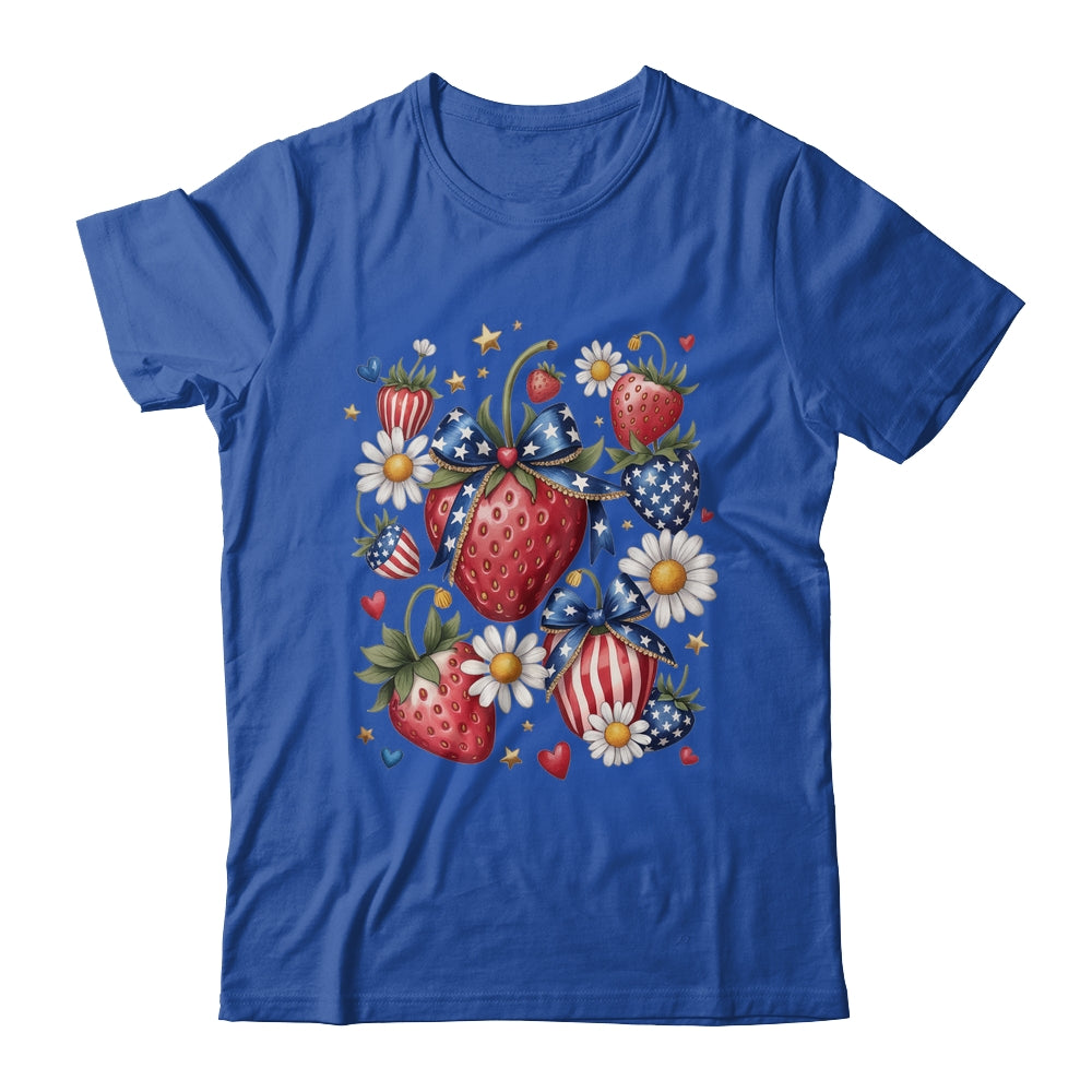 Boho 4th Of July Strawberry Patriotic Independence Day Shirt & Tank Top | siriusteestore