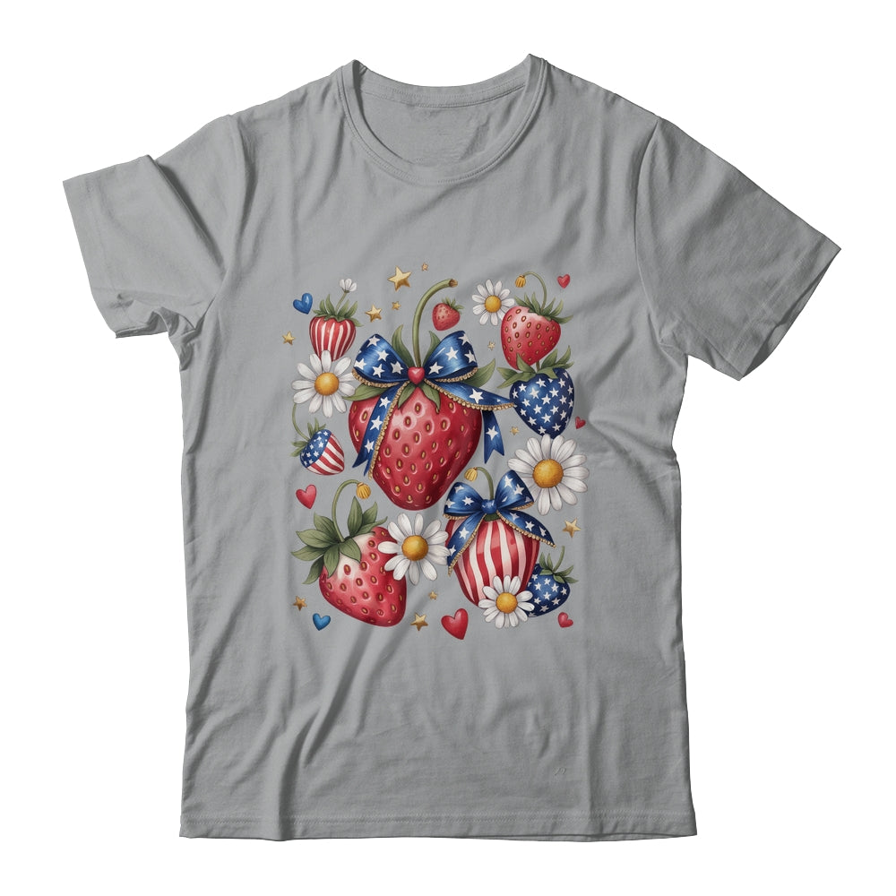 Boho 4th Of July Strawberry Patriotic Independence Day Shirt & Tank Top | siriusteestore