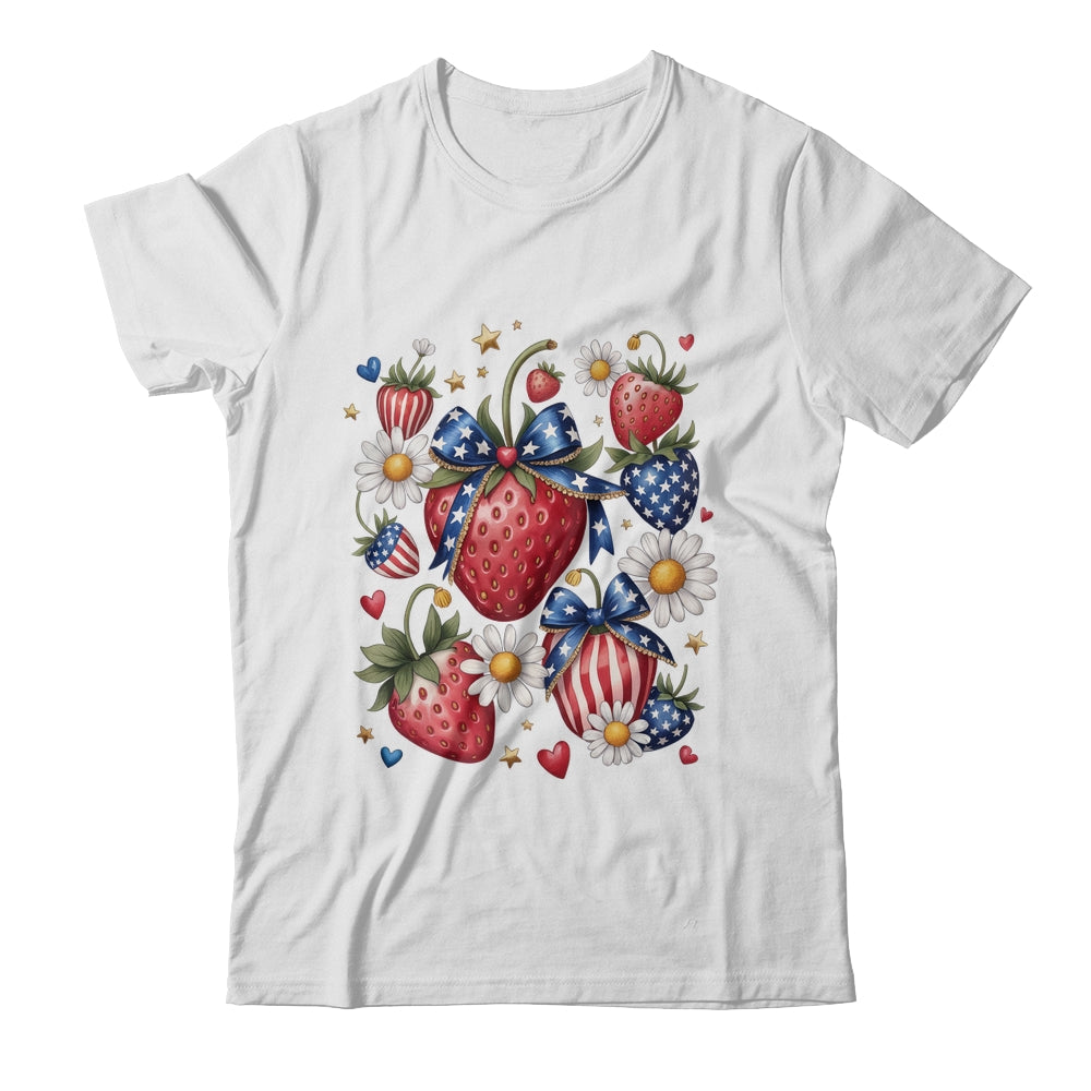 Boho 4th Of July Strawberry Patriotic Independence Day Shirt & Tank Top | siriusteestore