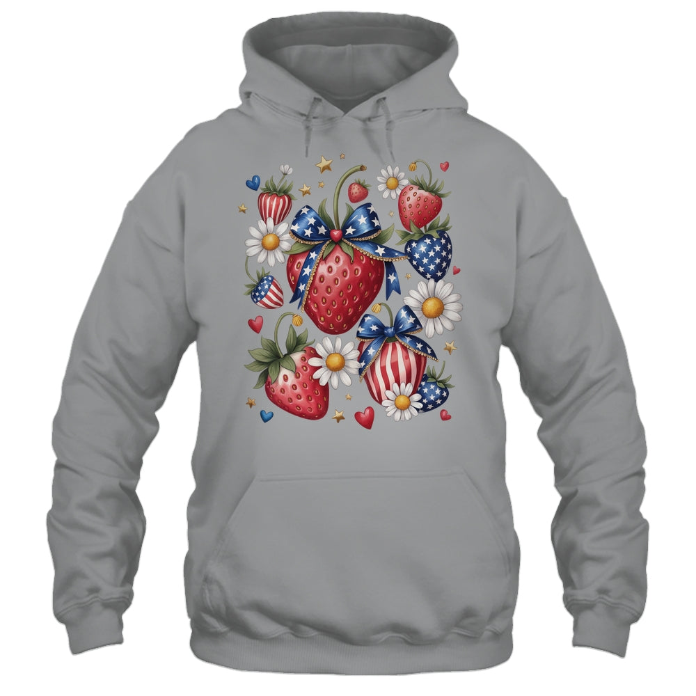 Boho 4th Of July Strawberry Patriotic Independence Day Shirt & Tank Top | siriusteestore