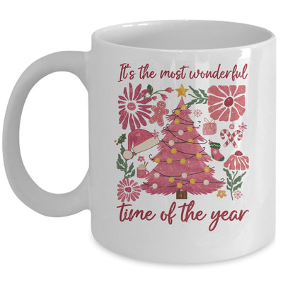Boho Floral Christmas Tree Pink Christmas Xmas Girls Women Mug | siriusteestore