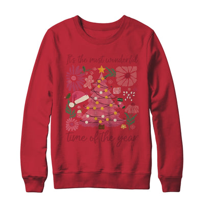 Boho Floral Christmas Tree Pink Christmas Xmas Girls Women Shirt & Sweatshirt | siriusteestore