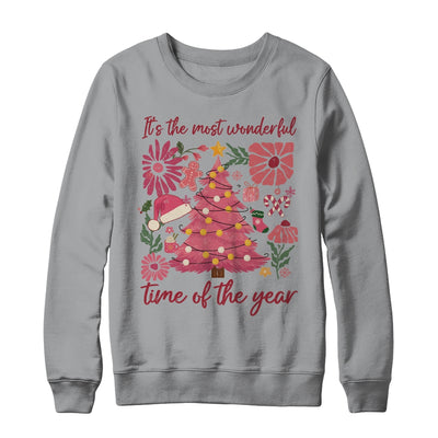 Boho Floral Christmas Tree Pink Christmas Xmas Girls Women Shirt & Sweatshirt | siriusteestore