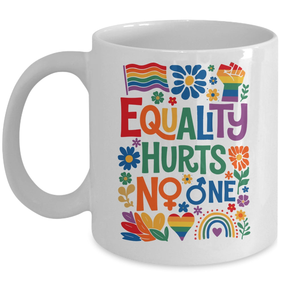 Boho Floral Equality Hurts No One Support LGBTQ Pride Month Mug | siriusteestore