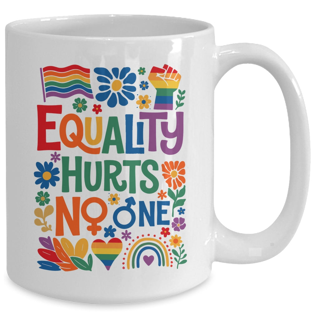 Boho Floral Equality Hurts No One Support LGBTQ Pride Month Mug | siriusteestore