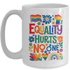 Boho Floral Equality Hurts No One Support LGBTQ Pride Month Mug | siriusteestore
