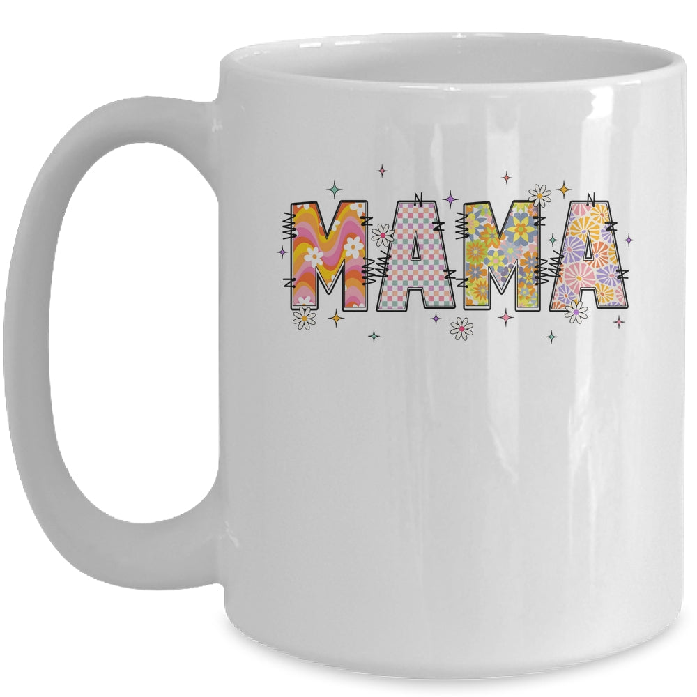 Boho Floral Mama Mothers Day Funny Mom Adjectives Abstract Mug | siriusteestore