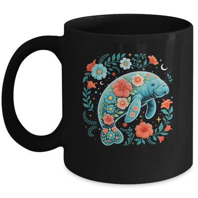 Boho Floral Manatee Summer Ocean Beach Lover Sea Animal Mug | siriusteestore