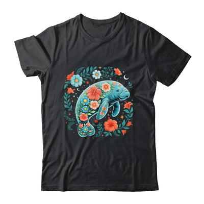 Boho Floral Manatee Summer Ocean Beach Lover Sea Animal Shirt & Tank Top | siriusteestore