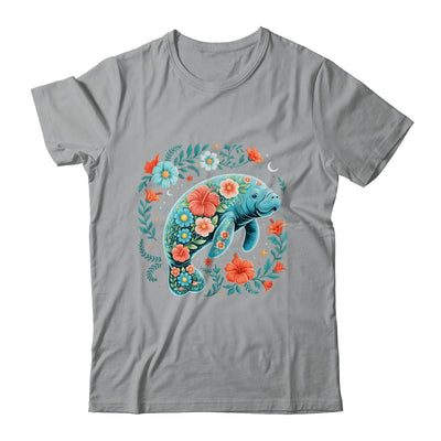 Boho Floral Manatee Summer Ocean Beach Lover Sea Animal Shirt & Tank Top | siriusteestore