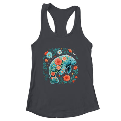 Boho Floral Manatee Summer Ocean Beach Lover Sea Animal Shirt & Tank Top | siriusteestore