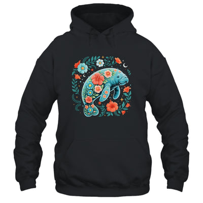 Boho Floral Manatee Summer Ocean Beach Lover Sea Animal Shirt & Tank Top | siriusteestore