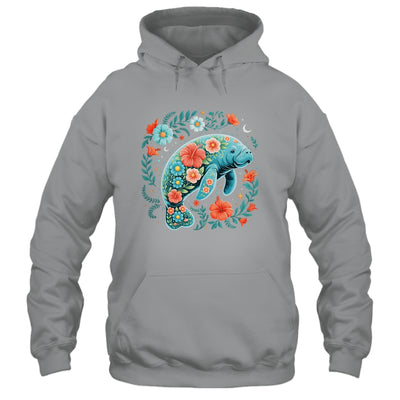 Boho Floral Manatee Summer Ocean Beach Lover Sea Animal Shirt & Tank Top | siriusteestore