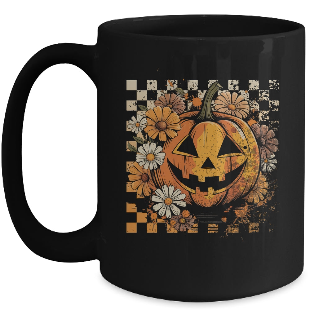 Boho Floral Pumpkin Halloween Thanksgiving Autumn Fall Mug | siriusteestore