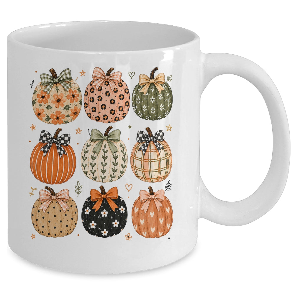 Boho Pumpkin Preppy Fall Cute Coquette Autumn Thanksgiving Mug | siriusteestore