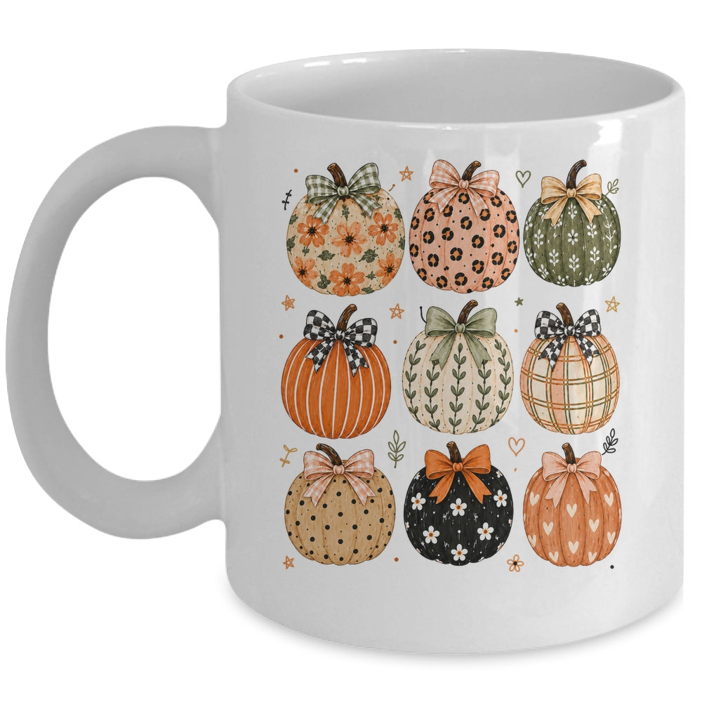 Boho Pumpkin Preppy Fall Cute Coquette Autumn Thanksgiving Mug | siriusteestore