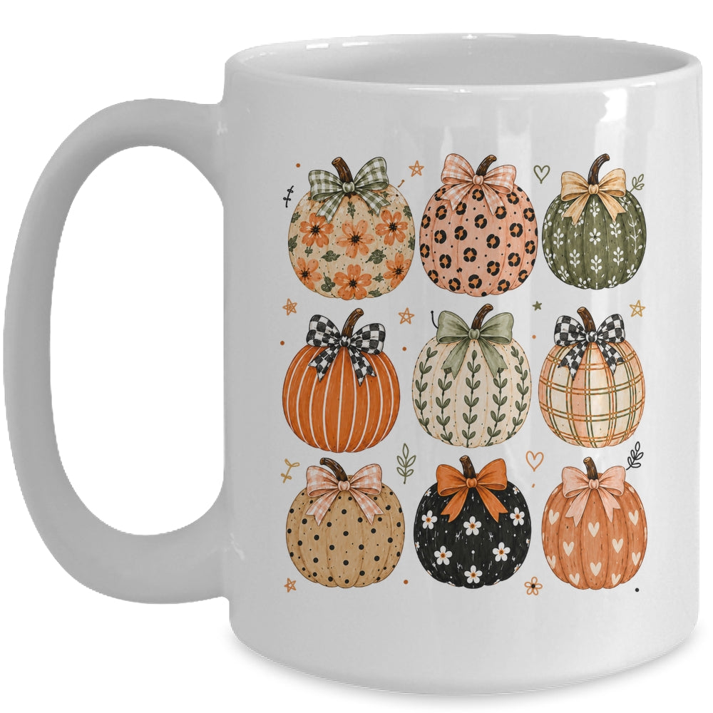 Boho Pumpkin Preppy Fall Cute Coquette Autumn Thanksgiving Mug | siriusteestore