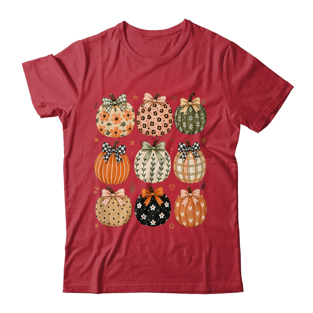 Boho Pumpkin Preppy Fall Cute Coquette Autumn Thanksgiving Shirt & Sweatshirt | siriusteestore