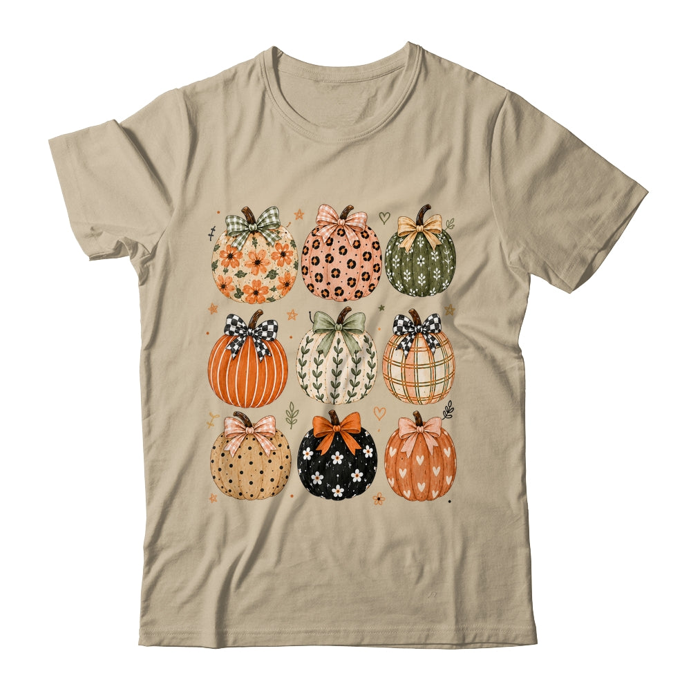 Boho Pumpkin Preppy Fall Cute Coquette Autumn Thanksgiving Shirt & Sweatshirt | siriusteestore