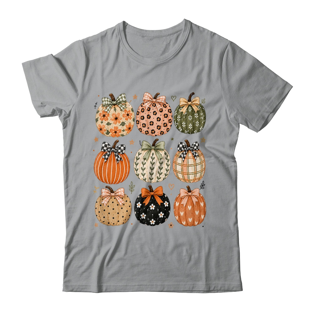 Boho Pumpkin Preppy Fall Cute Coquette Autumn Thanksgiving Shirt & Sweatshirt | siriusteestore