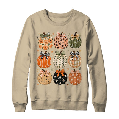 Boho Pumpkin Preppy Fall Cute Coquette Autumn Thanksgiving Shirt & Sweatshirt | siriusteestore
