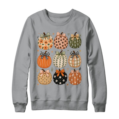 Boho Pumpkin Preppy Fall Cute Coquette Autumn Thanksgiving Shirt & Sweatshirt | siriusteestore