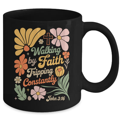 Boho Retro Christian Walking By Faith Tripping Constantly Mug | siriusteestore