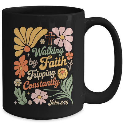 Boho Retro Christian Walking By Faith Tripping Constantly Mug | siriusteestore