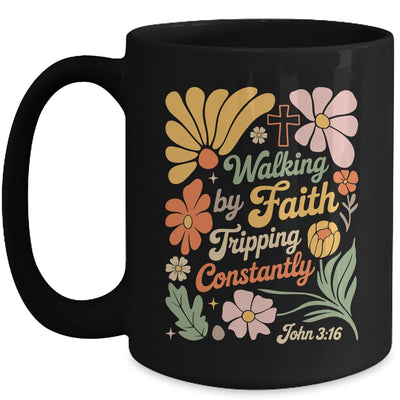 Boho Retro Christian Walking By Faith Tripping Constantly Mug | siriusteestore
