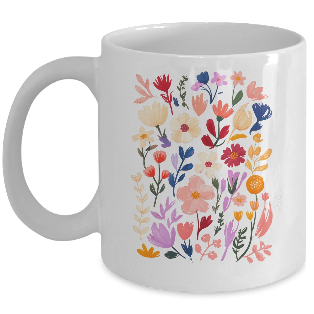 Boho Wildflowers Cottagecore Vintage Floral Botanical Garden Mug | siriusteestore