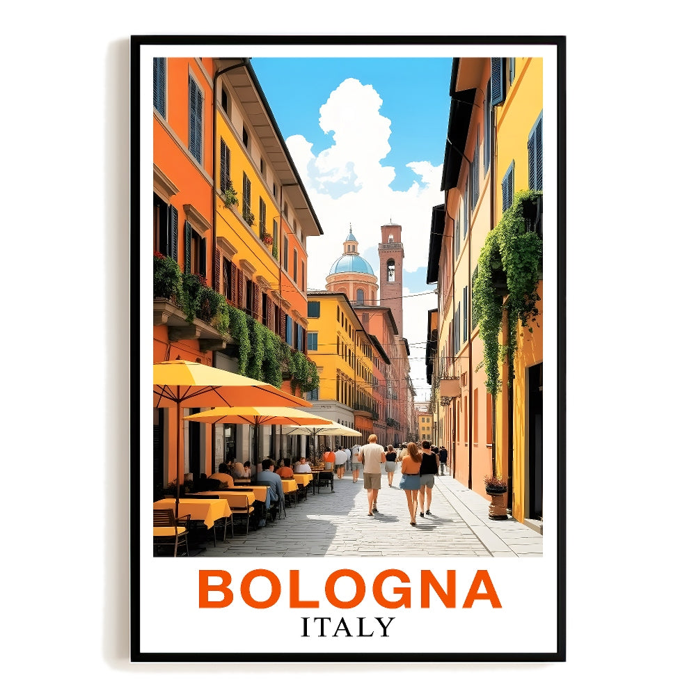 Bologna Italy Wall Art Poster Street And Architecture Landscape Print Painting Vintage Ideal Gift For Travel For Home And Office Room Living Room Decor Unframed | siriusteestore
