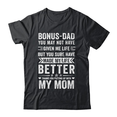 Bonus Dad From Daughter Son Wife Funny Fathers Day Step Dad Shirt & Hoodie | siriusteestore