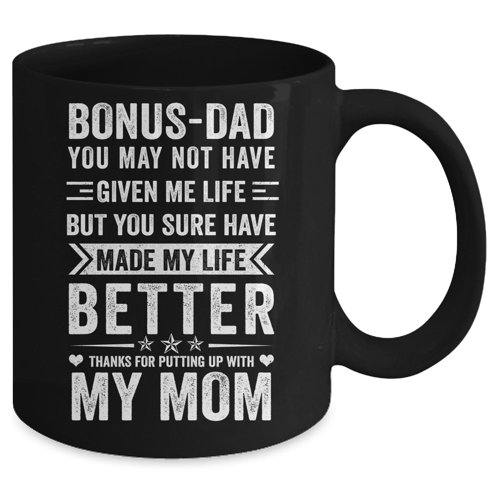 Bonus Dad From Daughter Son Wife Funny Fathers Day Step Dad Mug | siriusteestore