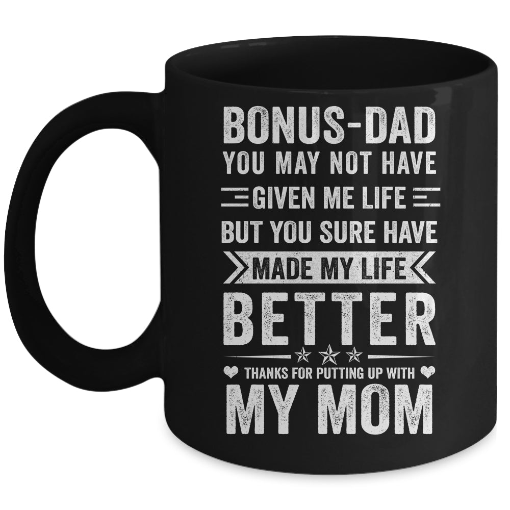 Bonus Dad From Daughter Son Wife Funny Fathers Day Step Dad Mug | siriusteestore