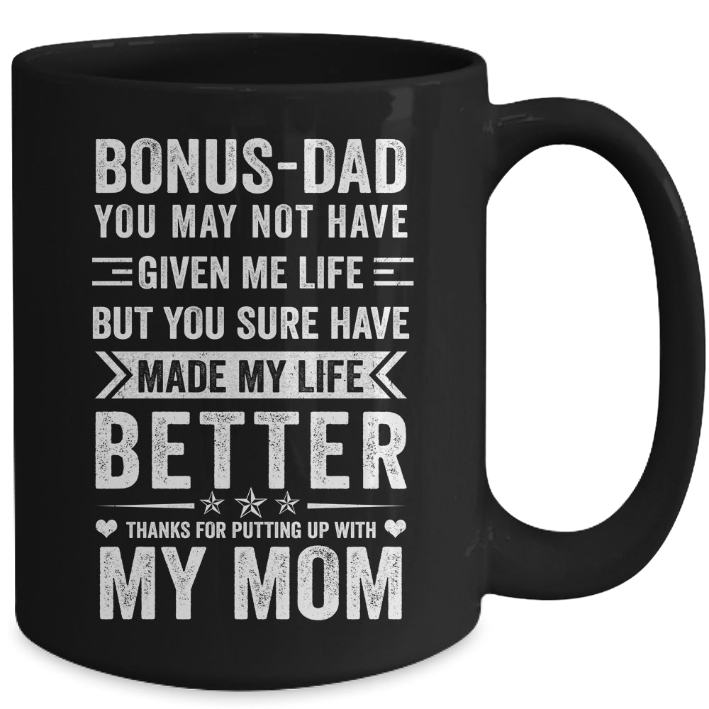 Bonus Dad From Daughter Son Wife Funny Fathers Day Step Dad Mug | siriusteestore