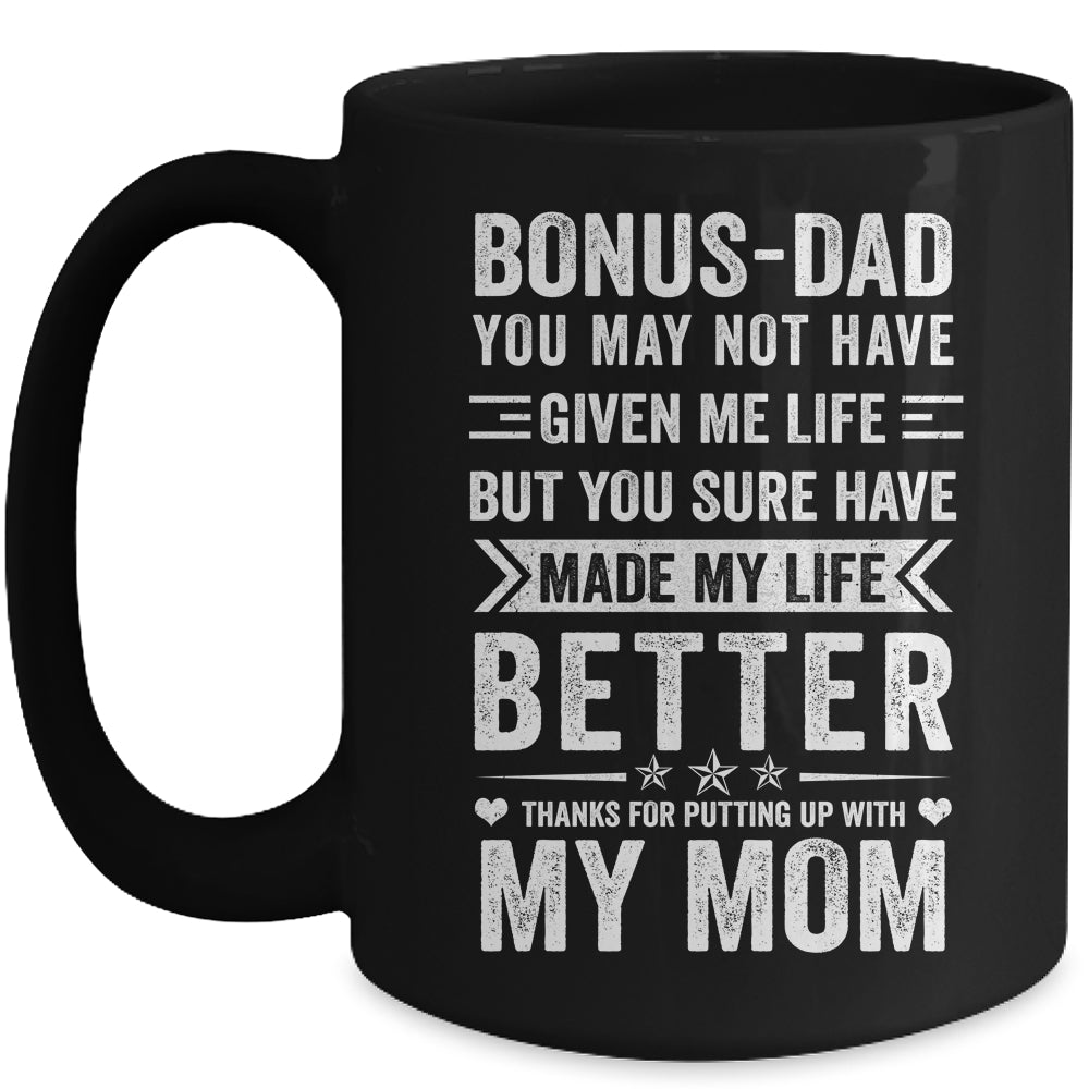 Bonus Dad From Daughter Son Wife Funny Fathers Day Step Dad Mug | siriusteestore