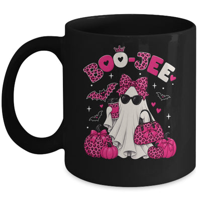 Boo-Jee Cute Ghost Halloween Leopard Bow Spooky Season Mug | siriusteestore