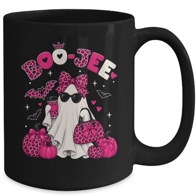 Boo-Jee Cute Ghost Halloween Leopard Bow Spooky Season Mug | siriusteestore