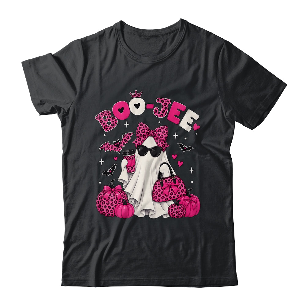 Boo-Jee Cute Ghost Halloween Leopard Bow Spooky Season Shirt & Sweatshirt | siriusteestore