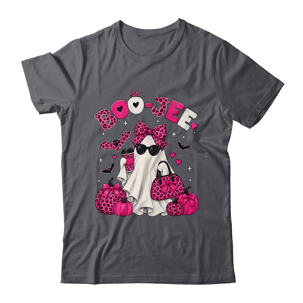 Boo-Jee Cute Ghost Halloween Leopard Bow Spooky Season Shirt & Sweatshirt | siriusteestore